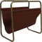 Tijdschriftenrek - 40x24x38 - Antique gold/bruin - Metaal/buffelleer
