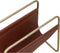 Tijdschriftenrek - 40x24x38 - Antique gold/bruin - Metaal/buffelleer