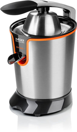 Haeger Pro Juice 600 - Elektrische juicer - 600 W - Roestvrijstaal Zwart