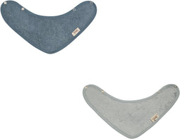 Timboo Bandana slabben 36x20cm set van 2 - Extra zacht - Marin/Moon Blue