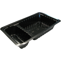 Timmers - Bakje PS A9+1 203x95x36mm met sausvak zwart 250 stuks