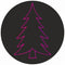 Timmers - Tas Etiket / Sticker Kerst: 'Kerstboom' 90mm mat zwart met metallic magenta 200 stuks