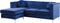 TIMRA - Hoekbank - Blauw - Rechterzijde - 220 cm - Fluweel