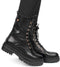 POSH by Poelman TESS - Dames Veterlaarzen - Zwart met goud - Maat 37