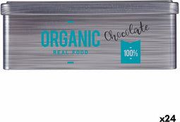 Tin Chocolade Grijs Blik (11 x 7,1 x 18 cm) (24 Stuks)