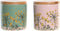 Tin DKD Home Decor 11,5 x 11,5 x 12 cm Gebloemd Roze Groen Bamboe Keramiek Shabby Chic (2 Stuks)