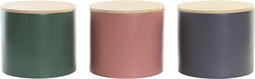 Tin DKD Home Decor Bamboe 2,6 L 18 x 18 x 16 cm (3 Stuks)