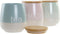 Tin DKD Home Decor Blauw Groen Roze Rubberwood Keramiek (3 pcs) (10 x 10 x 16 cm)