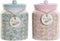 Tin DKD Home Decor Blommor 15,5 x 15,5 x 21 cm (2 Stuks)