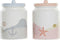 Tin DKD Home Decor Dolomite Blauw Multicolour Licht Roze Mediterrane 15 x 15 x 22 cm (2 Stuks)
