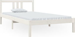 vidaXL - Bedframe - massief - hout - wit - 100x200 - cm