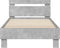 vidaXL - Bedframe - met - hoofdbord - en - LED-verlichting - betongrijs - 90x190 - cm