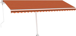 vidaXL - Luifel - automatisch - met - LED - windsensor - 500x300 - cm - oranje - bruin