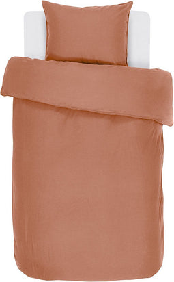 Tiseco Home Studio - Dekbedovertrek IRIS - 100% katoen - eenpersoons - 140x200 cm - Auburn
