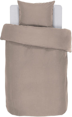Tiseco Home Studio - Dekbedovertrek IRIS - 100% katoen - eenpersoons - 140x200 cm - Taupe