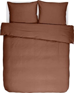 Tiseco Home Studio - Dekbedovertrek IRIS - 100% katoen - tweepersoons - 220x240 cm - Chestnut