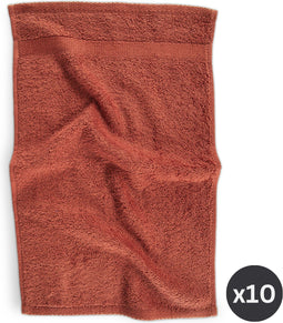 TISECO HOME STUDIO - Gastendoek RIVA - SET/10 - 100% katoen - 450 g/m² - 100% katoen - superzacht en zeer absorberend - 30x50 cm - Terra