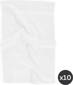 TISECO HOME STUDIO - Gastendoek RIVA - SET/10 - 100% katoen - 450 g/m² - 100% katoen - superzacht en zeer absorberend - 30x50 cm - Wit