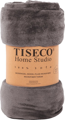 Tiseco Home Studio - Plaid COSY - microflannel - 220 g/m² - 180x220 cm - Grijs