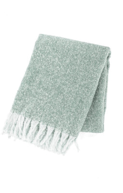 Tiseco Home Studio - Plaid FLOCK - polyester - met franjes - super zacht - 130x170 cm - greensage
