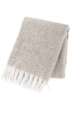 Tiseco Home Studio - Plaid FLOCK - polyester - met franjes - super zacht - 130x170 cm - taupe