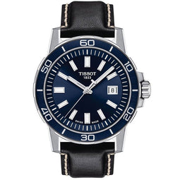 Tissot Supersport Gent T1256101604100 Horloge - Leer - Zwart - Ø 44 mm
