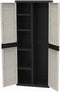 TITANIUM PLASTIKEN Kledingkast met 2 deuren en planken L70 x B44 x H176 cm Beige en zwart assortiment TITANIUM Binnen / buiten