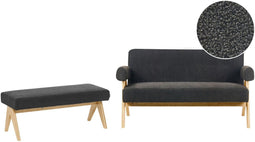 TAMRE - Bankenset - Zwart/Lichtbruin - Bouclé