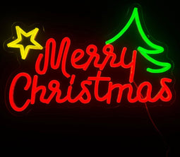 Neon Lamp - Merry Christmas - Kerst - Dimbaar - Incl. Ophanghaakjes - Neon Sign - Neon Verlichting - Neon Led Lamp - Wandlamp
