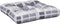 vidaXL - Palletkussen - 50x50x12 - cm - stof - ruitpatroon - grijs