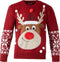 dressforfun - Kersttrui Rudi Rendier - Gebreid - Rood - Maat 140 (9-10y)