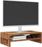 vidaXL - Monitorstandaard - 42x24x13 - cm - bewerkt - hout - oud - houtkleurig