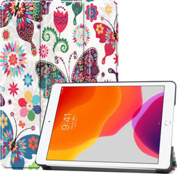 3-Vouw sleepcover hoes - Geschikt voor iPad 10.2 inch (2019/2020/2021) - Vlinders