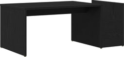 vidaXL - Salontafel - Zwart - Eikenhout - 90x45x35 - cm - Gelaagd - Hout