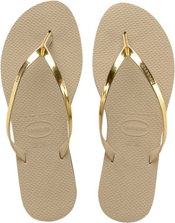 Havaianas You Metallic - Dames Slippers - Maat 35/36 - Sand Grey/L. Golden