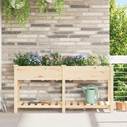 vidaXL - Tuinplanter - met - Rasters - 161x43x76 - cm - Massief - Grenenhout