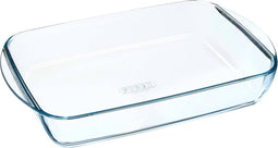 Pyrex - Cook & Enjoy Ovenschaal Rechthoek met Grepen 2,7 liter - Transparant - Borosilicaatglas