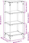 vidaXL - Opbergrek - met - transparant - glazen - blad - 40x30x95 - cm - staal