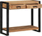 vidaXL - Console - Tafel - Zwart - 90x33x75 - cm - van - Massief - Acaciahout - en - Metaal