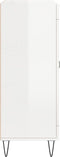 vidaXL - Dressoir - 69,5x34x90 - cm - bewerkt - hout - hoogglans - wit