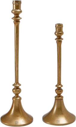 PTMD Layna Kandelaar - H54 x Ø15 cm - Set van 2 - Aluminium - Goud