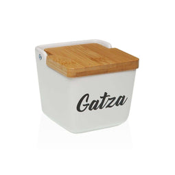 Zoutvaatje met deksel Versa GATZA Wit Keramisch 12,2 x 11,5 x 12,2 cm