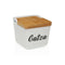 Zoutvaatje met deksel Versa GATZA Wit Keramisch 12,2 x 11,5 x 12,2 cm