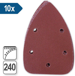 Hyundai schuurpapier delta - K240 - 10 vellen - schuuroppervlak van 140 x 140 x 80 - geschikt voor de Hyundai handpalmschuurmachine 56651