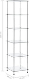 vidaXL - Kastje - 6-laags - 40x40x160 - cm - gehard - glas - transparant