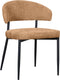 LABEL51 Bliss Eetkamerstoel - Bruin - Velvet - Black Frame - Stoel - Normale eetkamerstoel