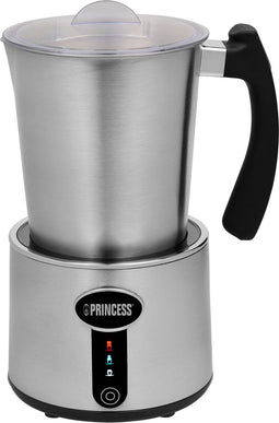 Elektrische Melkopschuimer - Princess 243005 - Geniet van Barista-waardige Koffie met Perfect Opgeschuimde Melk | 250 ml Capaciteit, Drie Schuimstanden, Roestvrij Staal, Automatische Uitschakeling, Geschikt voor alle melksoorten - Vaatwasserbestendig