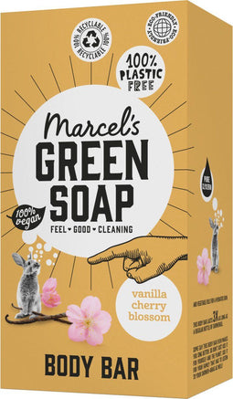 Marcel's Green Soap Body bar Vanilla & Cherry Blossom - 150 gr