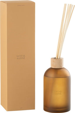 J-Line geurolie + stokjes Accords Essentiels - Santal Satiné - geel - 550 ml