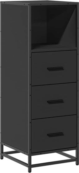 vidaXL - Badkamerkast - 35x37,5x100 - cm - bewerkt - hout - zwart